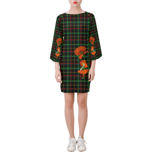 Poppy Elve On Tartan Bell Sleeve Dress (Model D52)