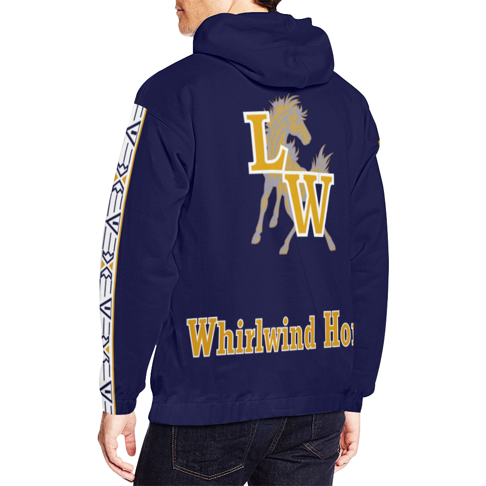 Little Wound Mustangs Whirlwind Horse All Over Print Hoodie for Men (USA Size) (Model H13)
