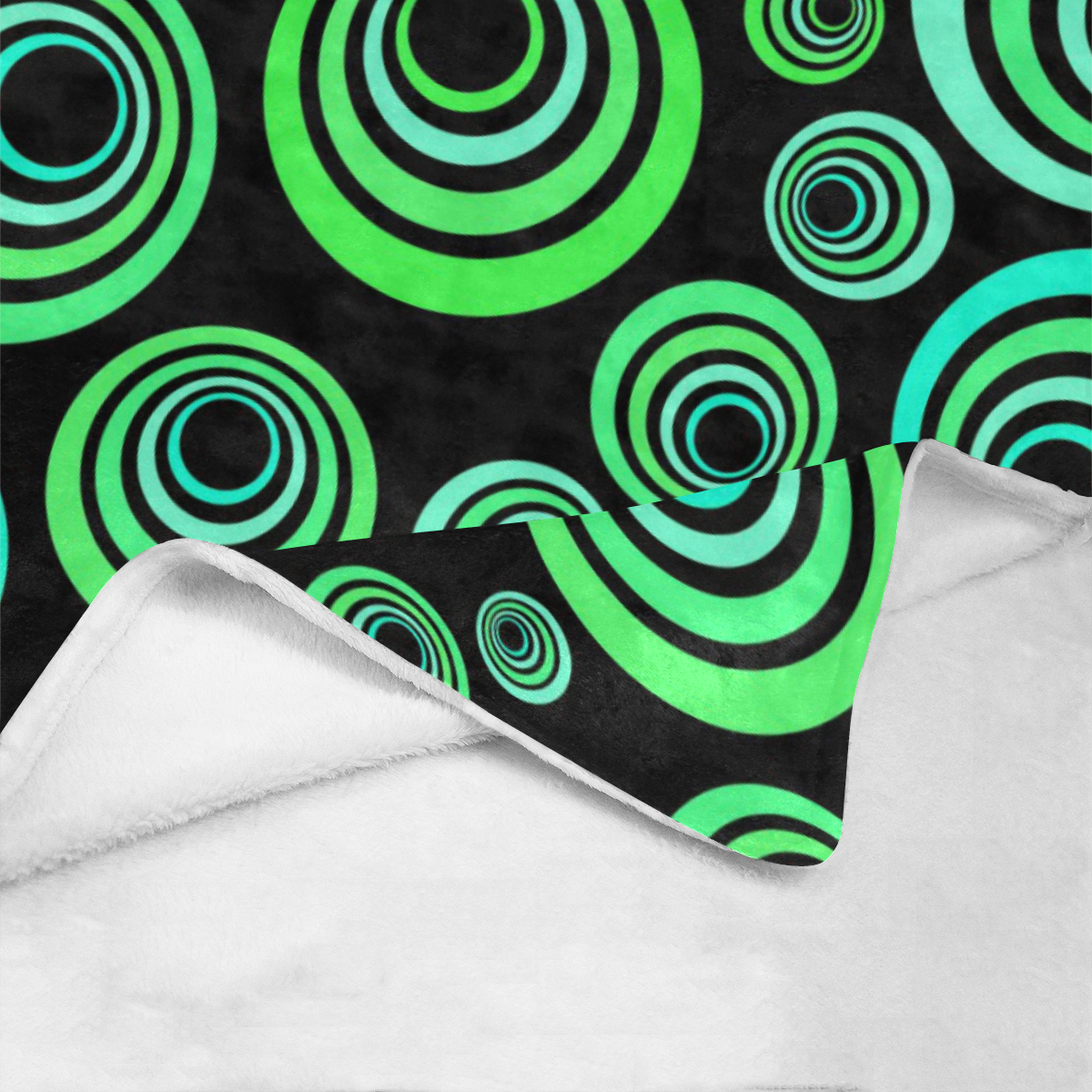 Crazy Fun Neon Blue & Green retro pattern Ultra-Soft Micro Fleece Blanket 40"x50"