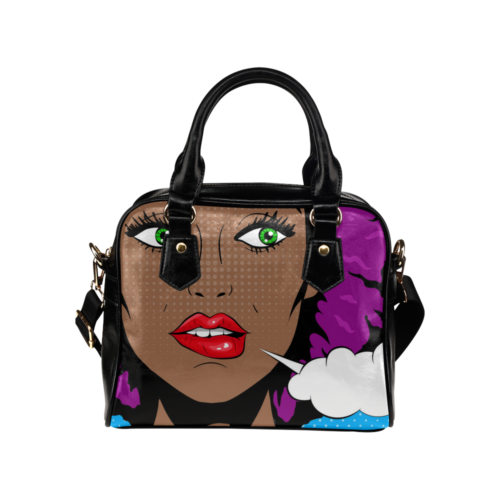 African Woman Pop Art Shoulder Handbag (Model 1634)