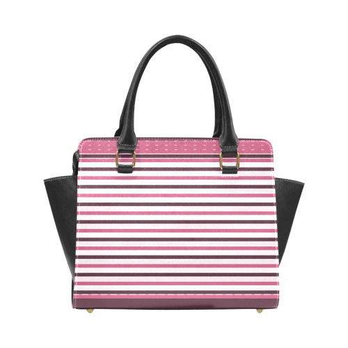 TubeTop Retro Pink Black Rivet Shoulder Handbag (Model 1645)