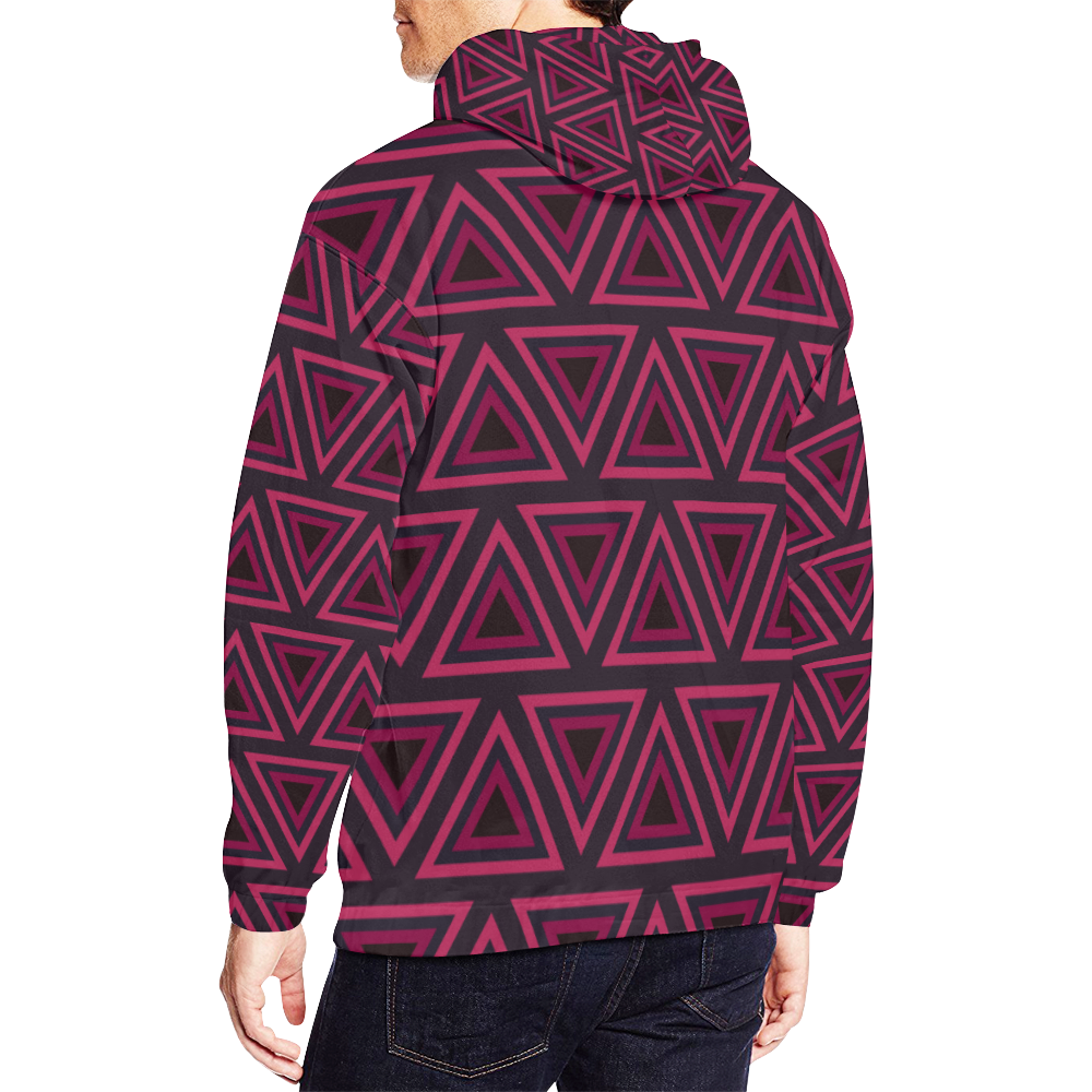 Tribal Ethnic Triangles All Over Print Hoodie for Men (USA Size) (Model H13)