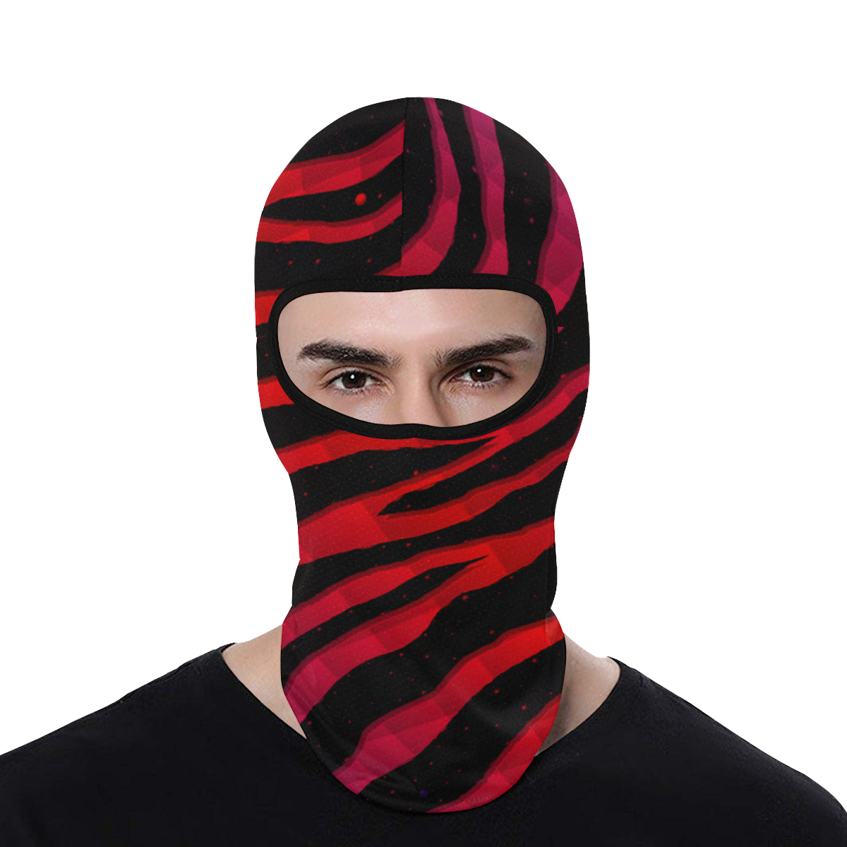 Ripped SpaceTime Stripes - Purple/Red All Over Print Balaclava
