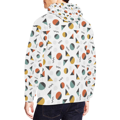 Geo Cutting Shapes All Over Print Hoodie for Men/Large Size (USA Size) (Model H13)