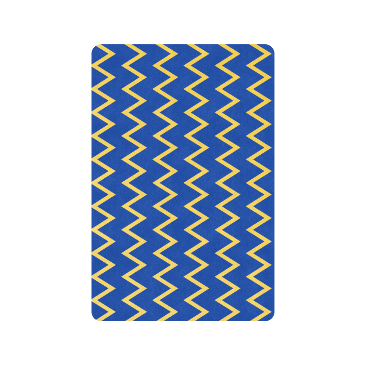 chevron Jaune/Bleu Doormat 24"x16" (Black Base)