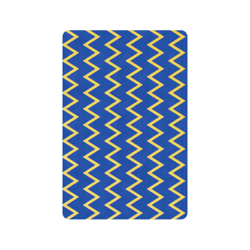 chevron Jaune/Bleu Doormat 24"x16" (Black Base)