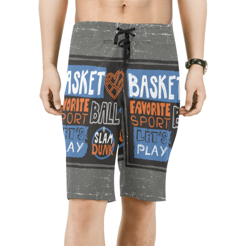 basketball Men's All Over Print Board Shorts (Model L16)