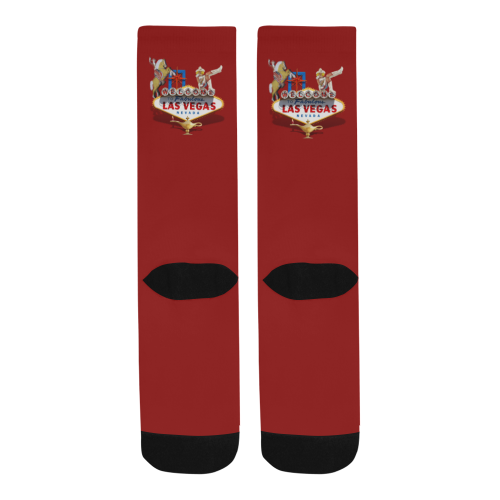 Las Vegas Welcome Sign Red Trouser Socks (For Men)