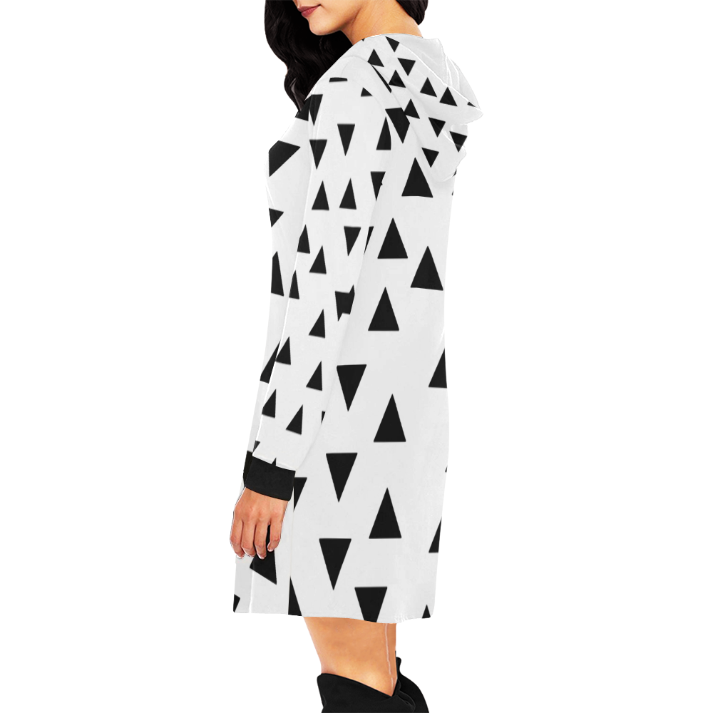 Design hoodie with blocks Black All Over Print Hoodie Mini Dress (Model H27)