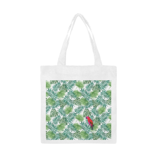 Parrot And Leaves Canvas Tote Bag/Small (Model 1700)