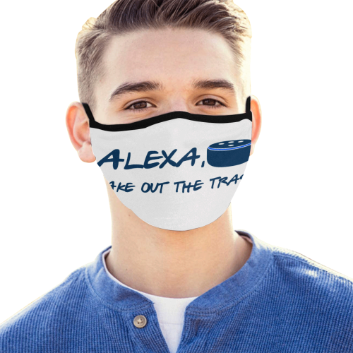 Humor Alexa take out the trash - blue on white Mouth Mask