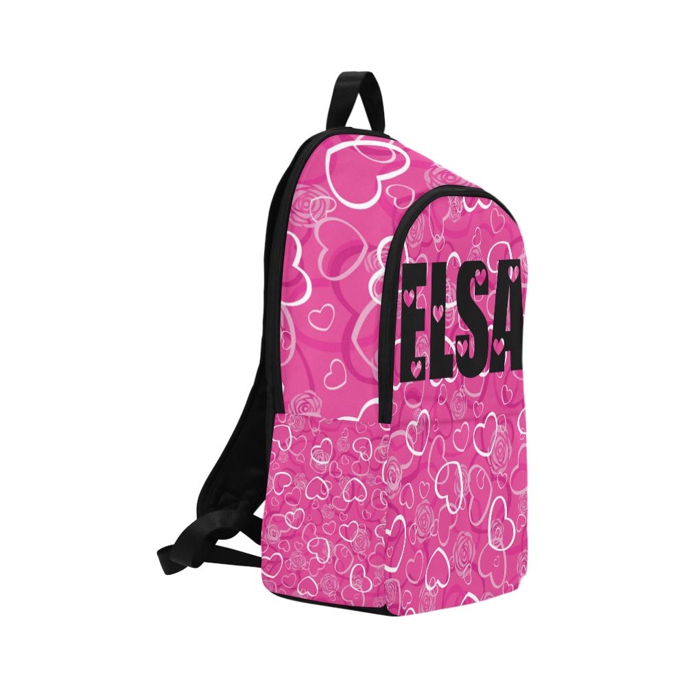Elsa heart background pink Fabric Backpack for Adult (Model 1659)