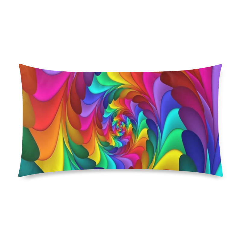 RAINBOW CANDY SWIRL Rectangle Pillow Case 20"x36"(Twin Sides)