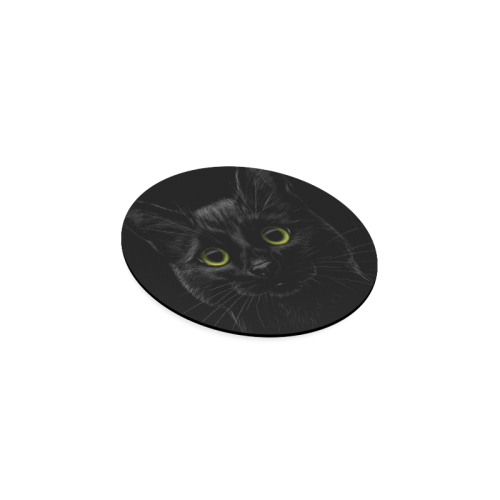 Black Cat Round Coaster