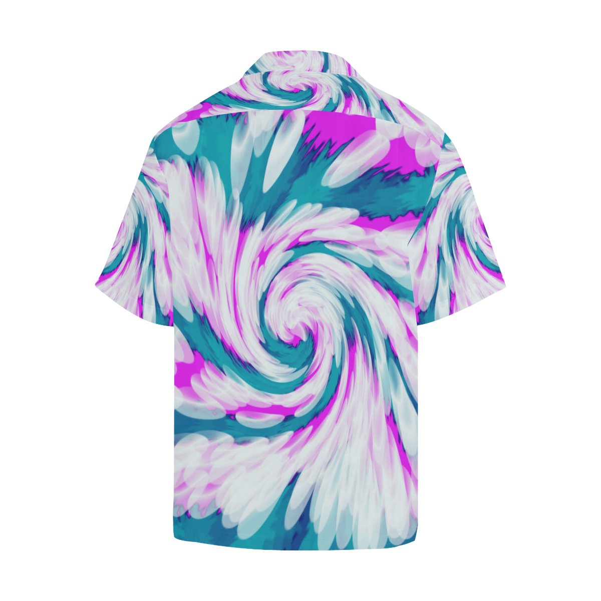 Turquoise Pink Tie Dye Swirl Abstract Hawaiian Shirt (Model T58)