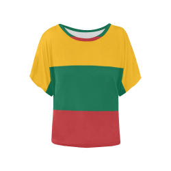 LITHUANIA Women's Batwing-Sleeved Blouse T shirt (Model T44)