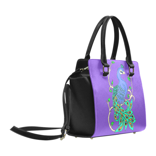 Pretty Peacock Purple Classic Shoulder Handbag (Model 1653)
