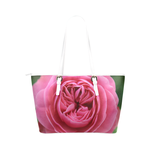 Rose Fleur Macro Leather Tote Bag/Large (Model 1651)