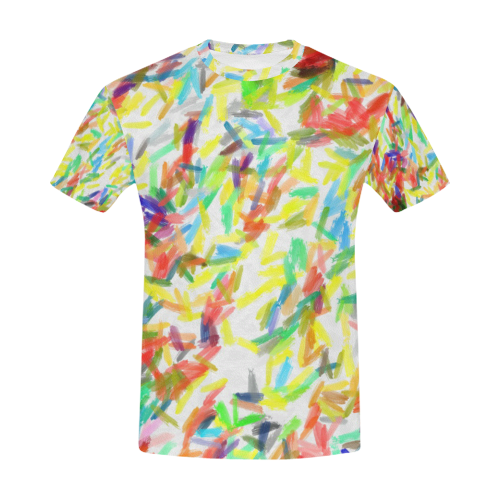 Colorful brush strokes All Over Print T-Shirt for Men (USA Size) (Model T40)