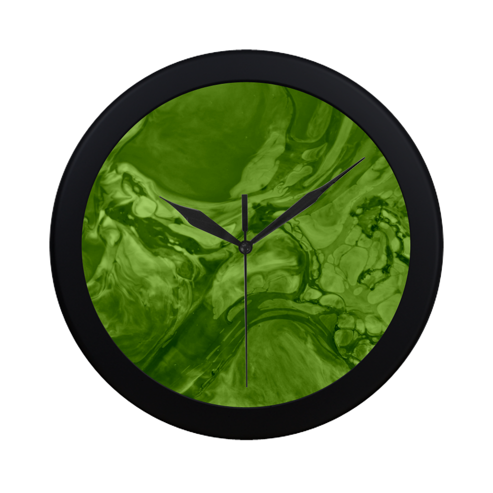 Swirl Green. Circular Plastic Wall clock