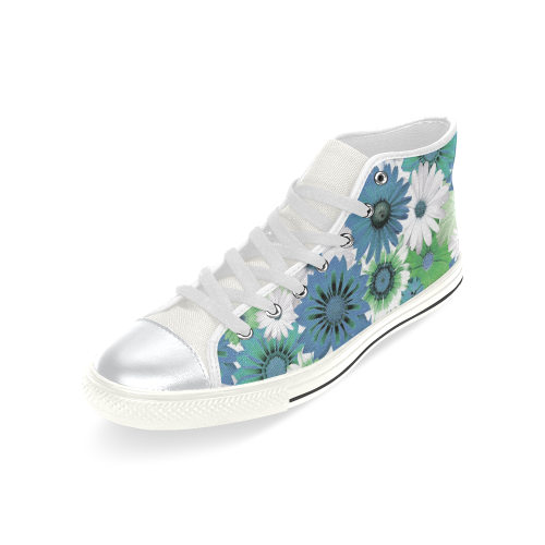 Spring Time Flowers 3 High Top Canvas Women's Shoes/Large Size (Model 017)