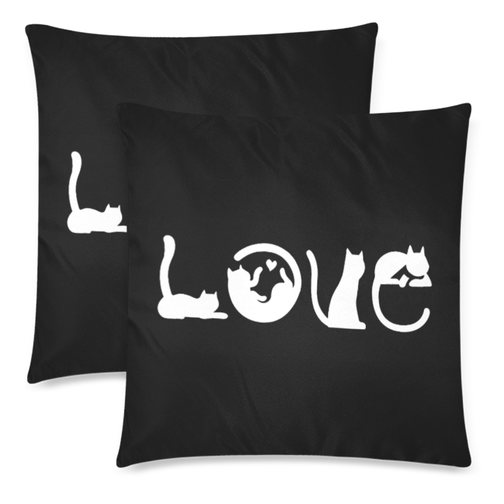 LB Custom Zippered Pillow Cases 18"x 18" (Twin Sides) (Set of 2)