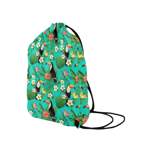 Tropical Summer Toucan Pattern Large Drawstring Bag Model 1604 (Twin Sides)  16.5"(W) * 19.3"(H)