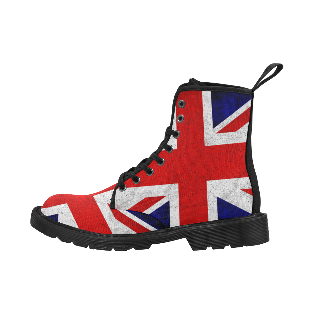 United Kingdom Union Jack Flag - Grunge 2 Martin Boots for Women (Black) (Model 1203H)