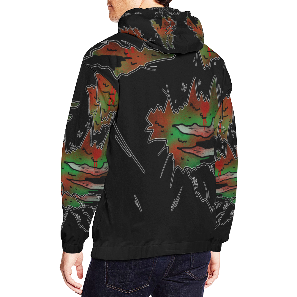 Zombie Black All Over Print Hoodie for Men/Large Size (USA Size) (Model H13)
