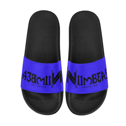NUMBERS Collection Black/Royal Men's Slide Sandals (Model 057)