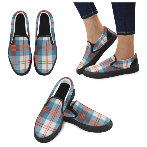 tartan 7244 Women's Unusual Slip-on Canvas Shoes (Model 019)