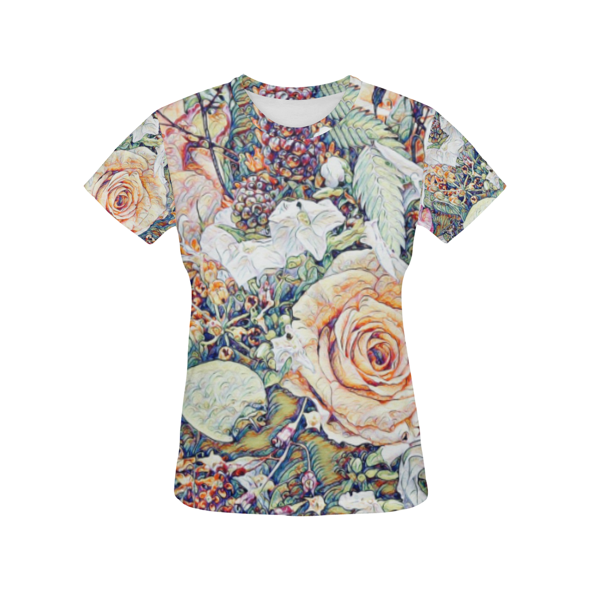 Impression Floral 10191 by JamColors All Over Print T-Shirt for Women (USA Size) (Model T40)