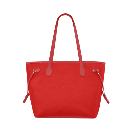 basic red with red handle / strap Clover Canvas Tote Bag (Model 1661)