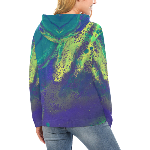 Love Mardi Gras All Over Print Hoodie for Women (USA Size) (Model H13)