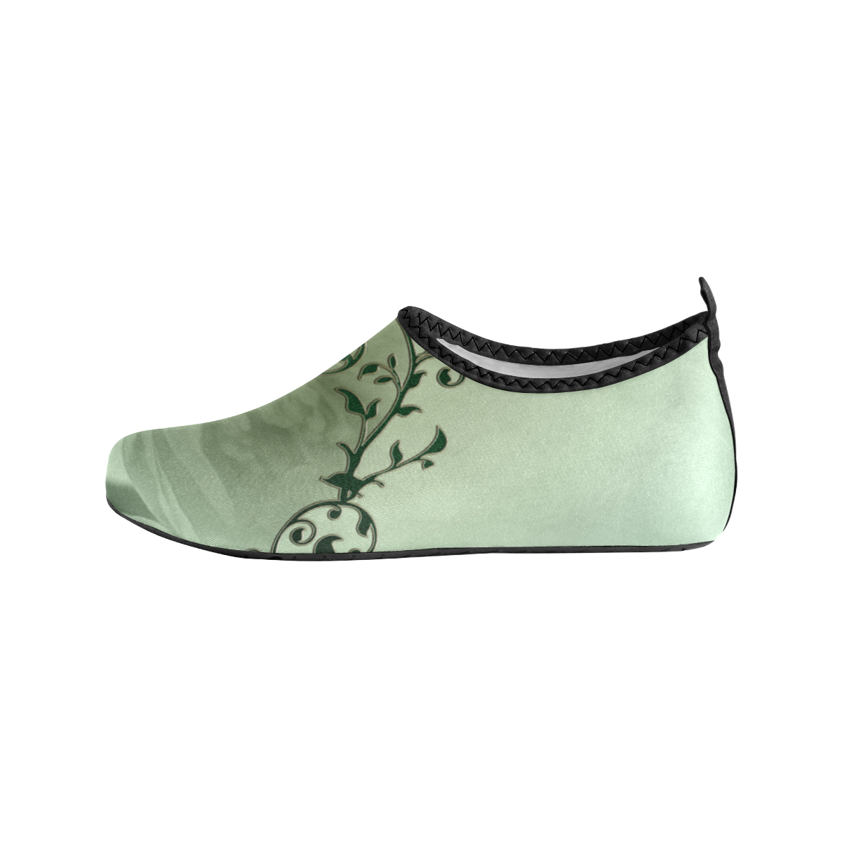 Wonderful flowers, soft green colors Men's Slip-On Water Shoes (Model 056)