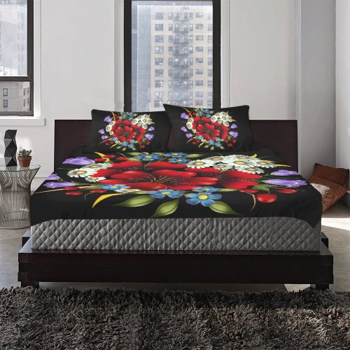 Bouquet Of Flowers 3-Piece Bedding Set