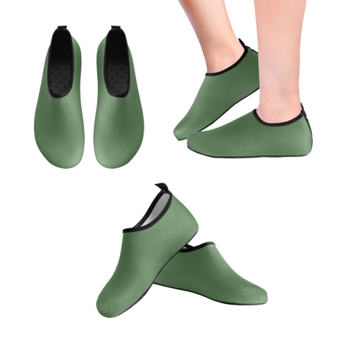 color artichoke green Men's Slip-On Water Shoes (Model 056)