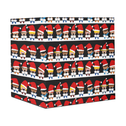 Christmas Carol Singers on Black Gift Wrapping Paper 58"x 23" (1 Roll)