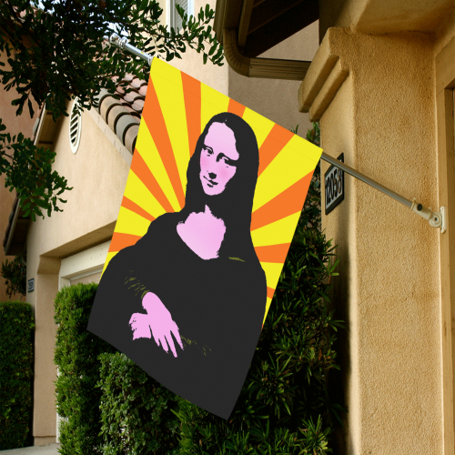 Mona Lisa Pop Art Style Garden Flag 28''x40'' （Without Flagpole）