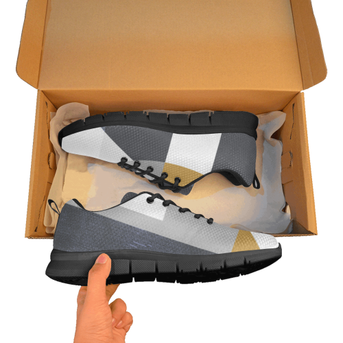 Espacios grises Men's Breathable Running Shoes (Model 055)
