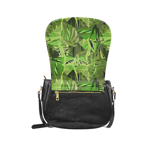 Tropical Jungle Leaves Camouflage Classic Saddle Bag/Large (Model 1648)
