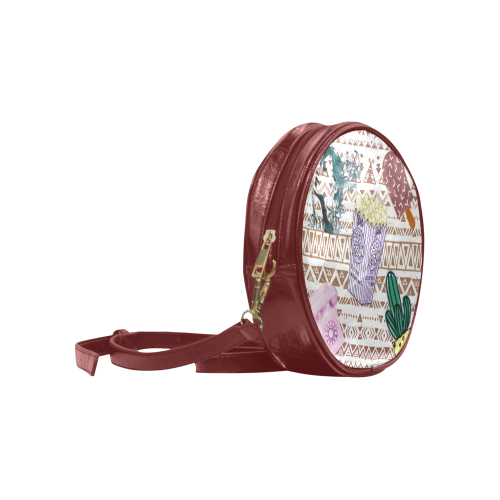 Patched Graphic Round Sling Bag (Model 1647)