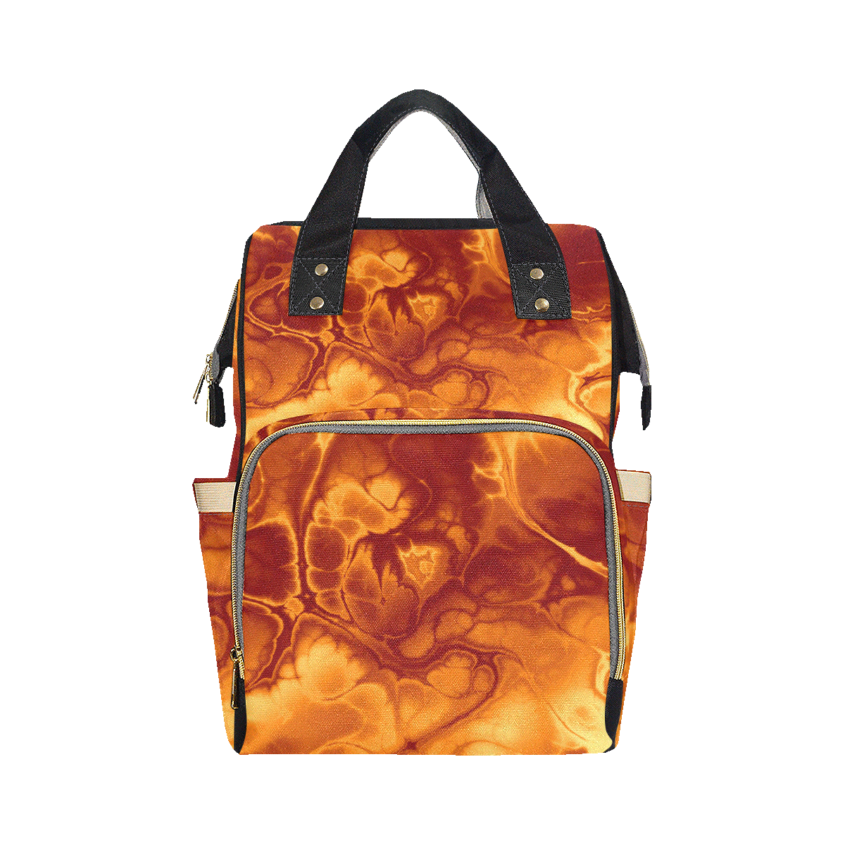 Alien Fire Orange Diaper Backpack Multi-Function Diaper Backpack/Diaper Bag (Model 1688)
