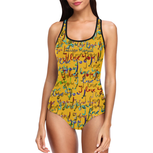 i-love-you Vest One Piece Swimsuit (Model S04)
