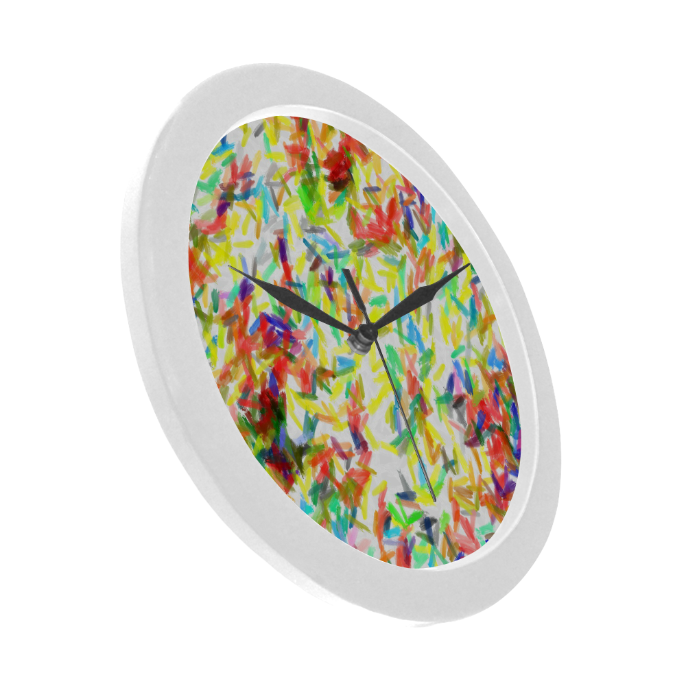Colorful brush strokes Circular Plastic Wall clock