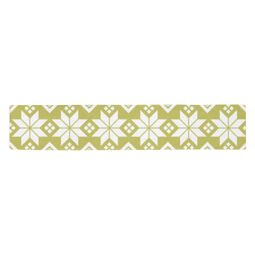 Christmas Snowflake Gold Table Runner 14x72 inch