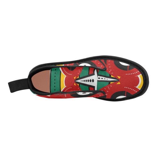 totem tribal Martin Boots for Women (Black) (Model 1203H)