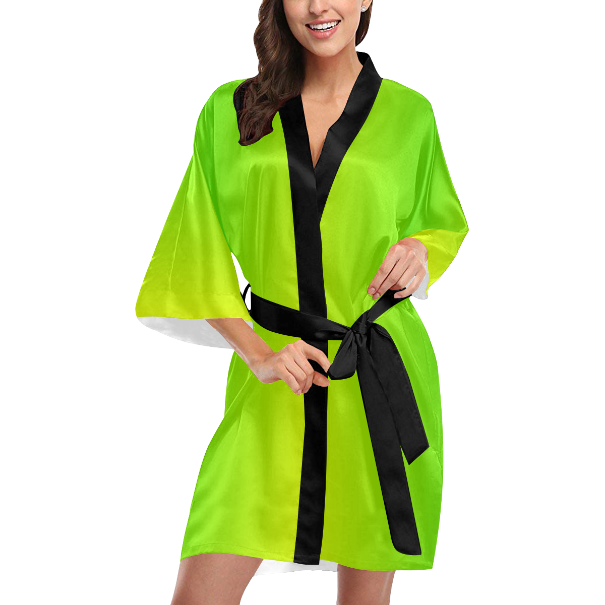 Yellow and Green Ombre Kimono Robe