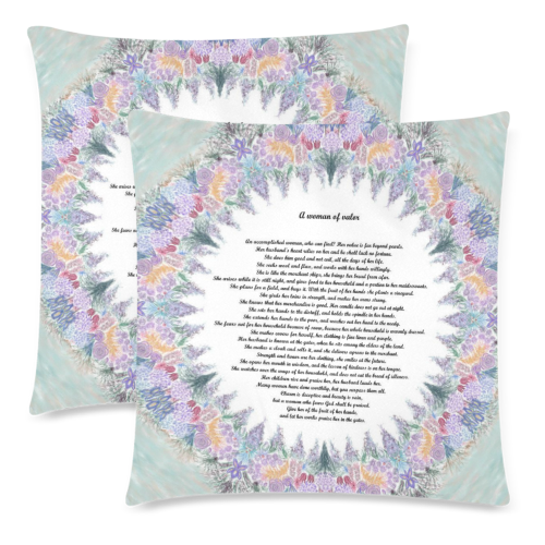 a woman of valor-17x17-5 Custom Zippered Pillow Cases 18"x 18" (Twin Sides) (Set of 2)
