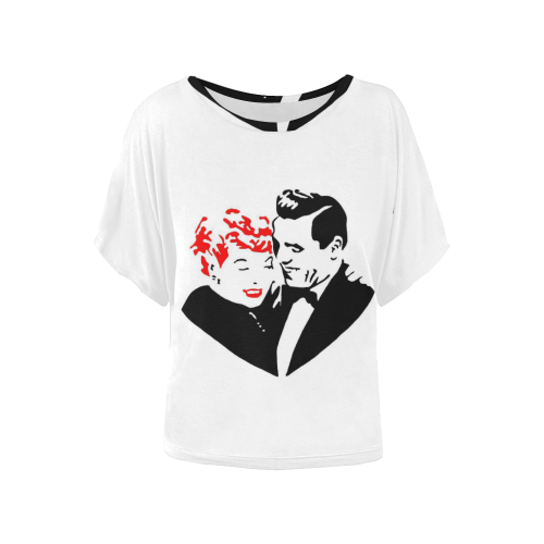 LUCY+DESI- Women's Batwing-Sleeved Blouse T shirt (Model T44)